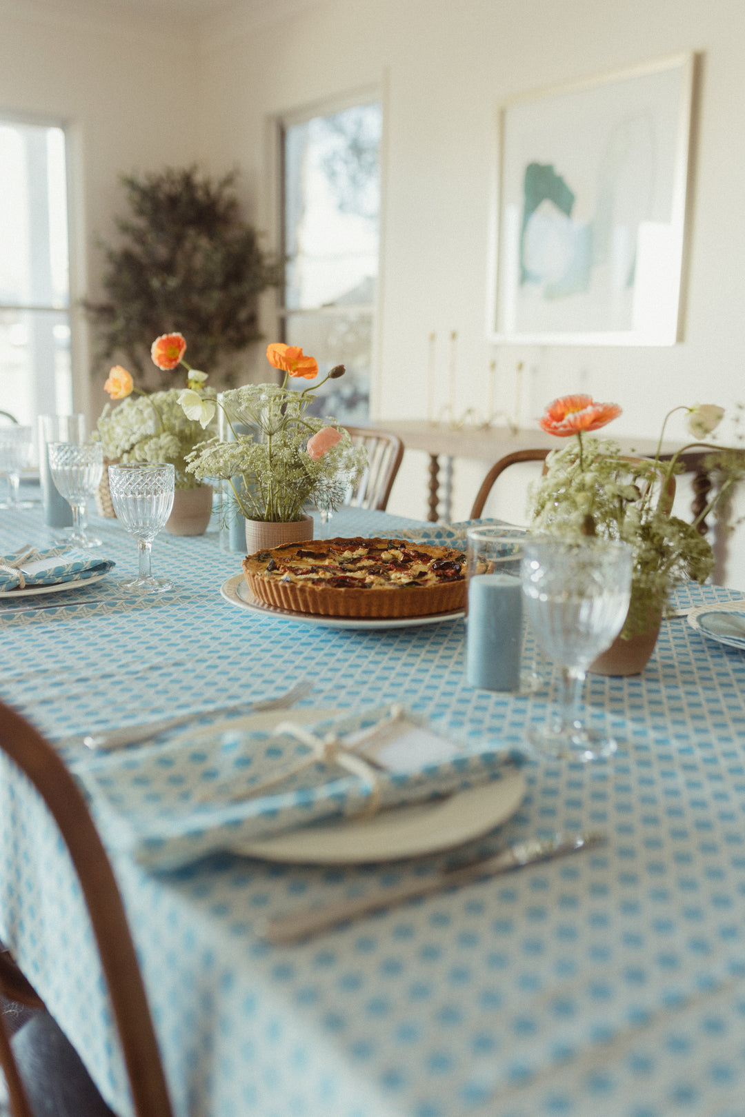 Tablecloth - Blue Basketweave