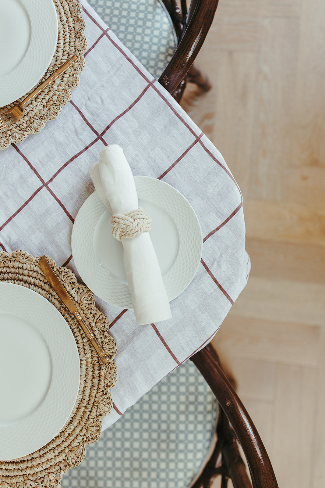 Chocolate Check Tablecloth