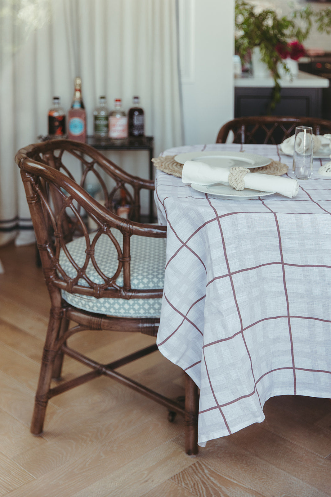 Chocolate Check Tablecloth