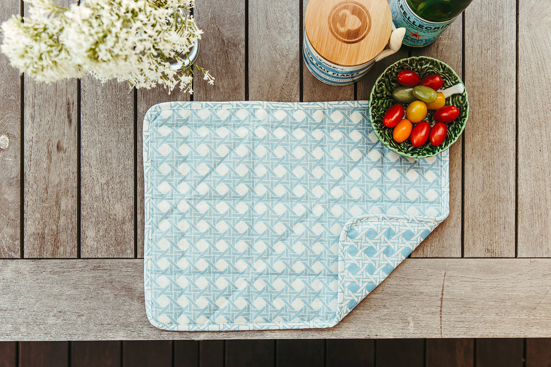 Placemats Quilted Blue / White (Set of 4)