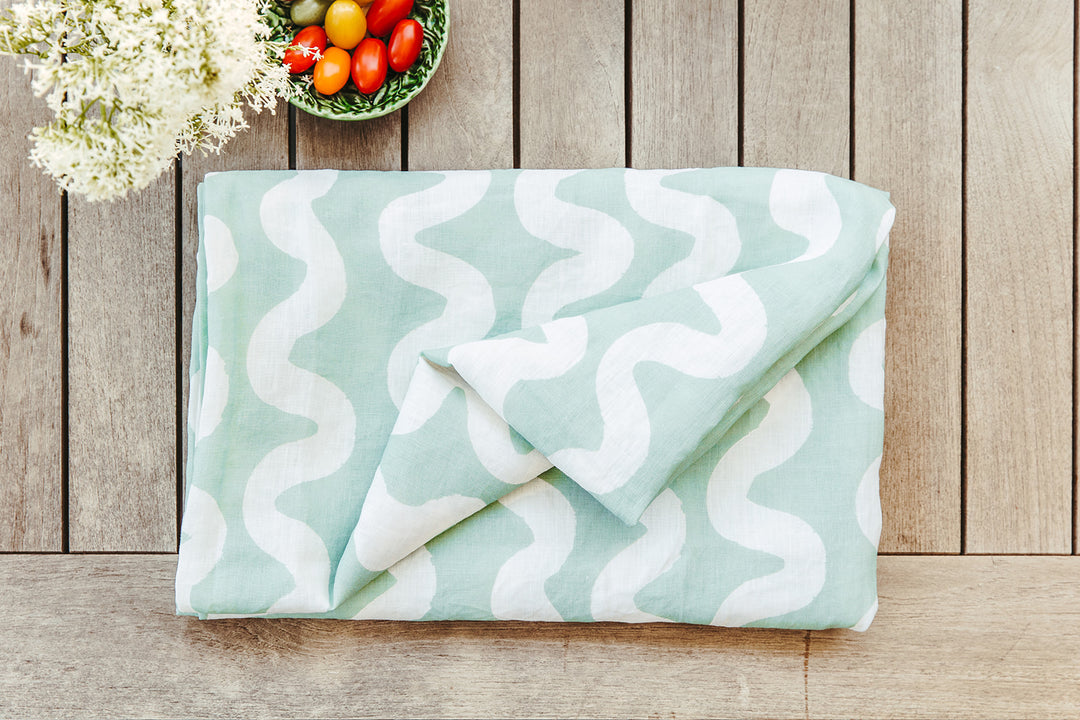 French Green Wave Tablecloth