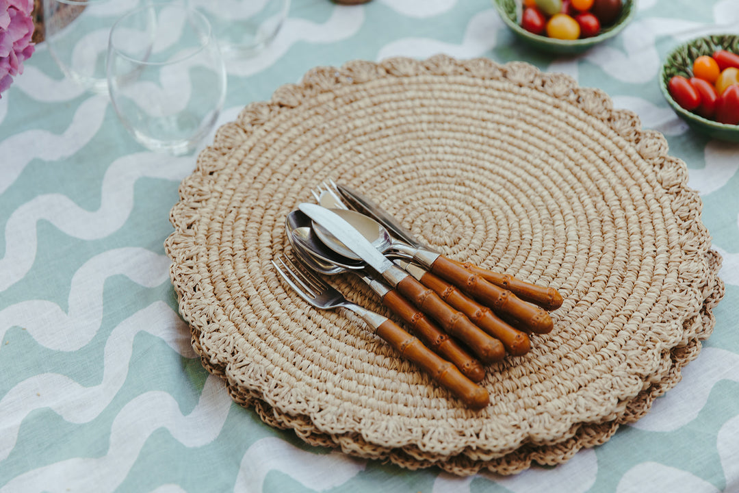 Raffia Placemats (Set of 4) Made by Hand