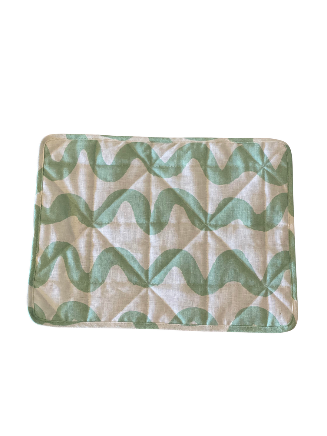 Placemats Quilted - French Green / White (Set of 4)