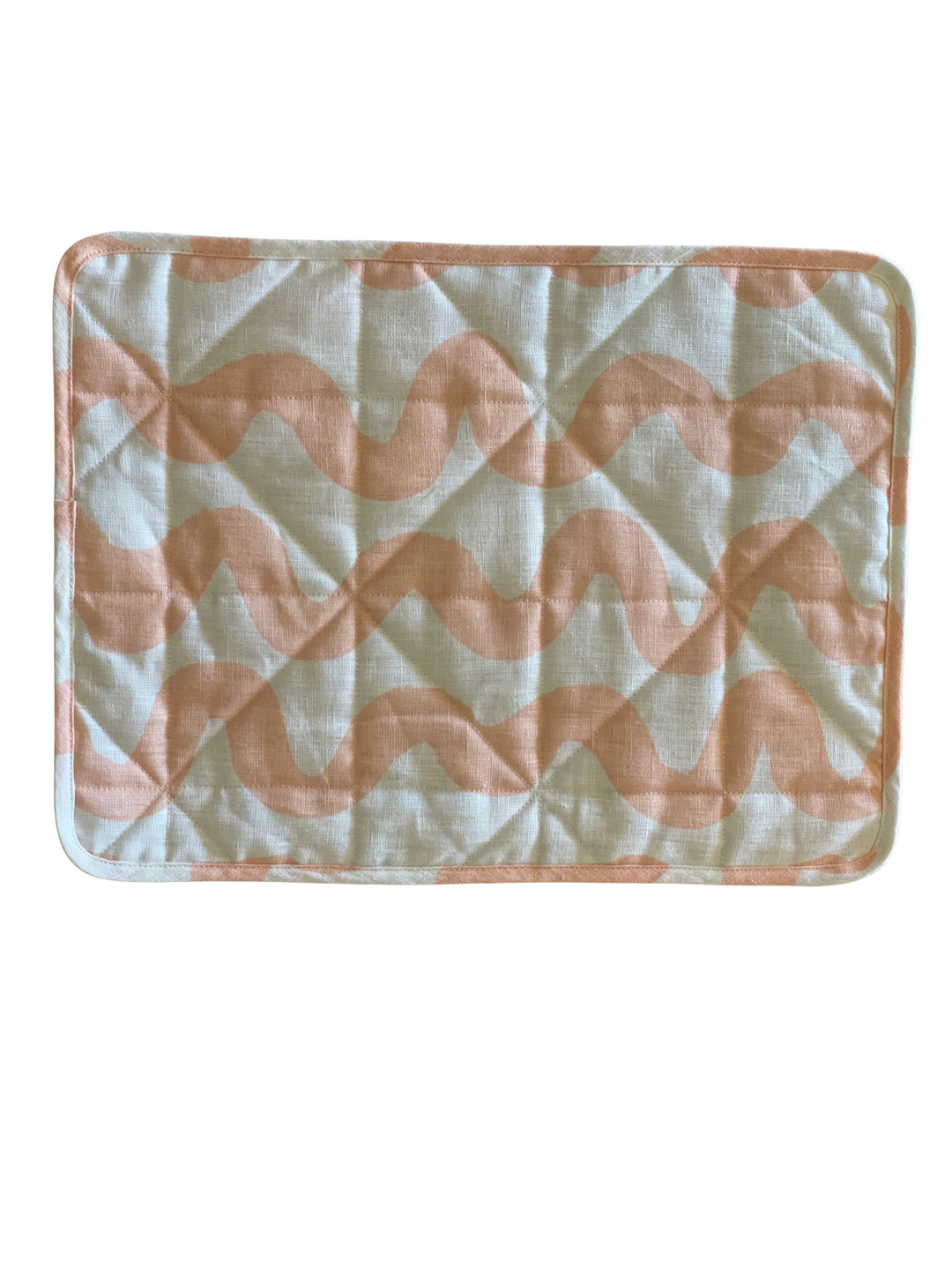 Placemats Quilted Peach / White (Set of 4)